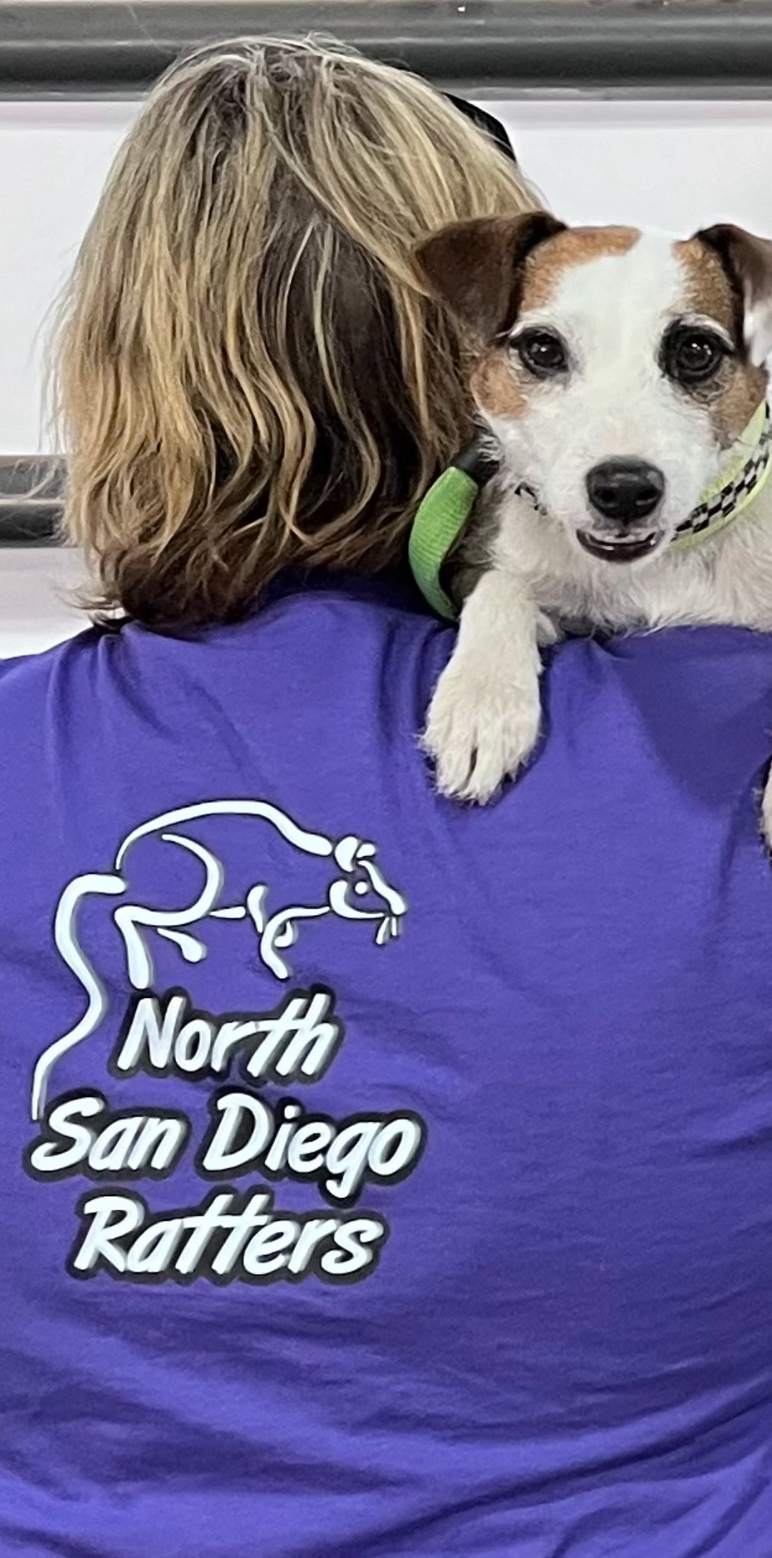 Liz and piper showing off their nationals shirt